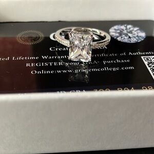 5ct Radiant Cut Rectangle Moissanite Ring For Women,Wedding Band 925 Silver